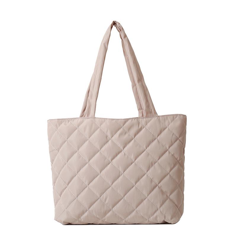 Casual Niche Down Bag Women's 2024 New Large-capacity Diamond Commuter Handbag Fashionable Shoulder Tote Bag