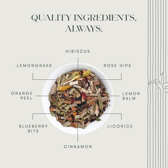 LUXMI Estates Blueberry Super Tea 100 Gram Tin Caddy|Certified Organic Tea|Caffeine-Free|50 Cups, Hibiscus