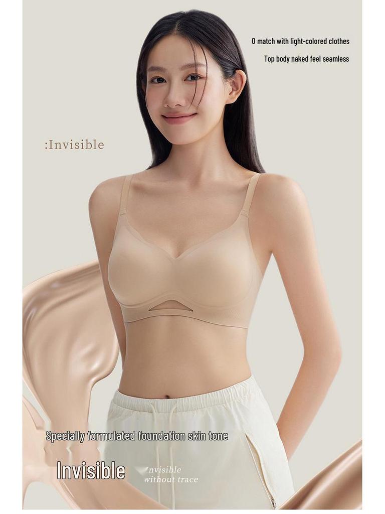 2025 Новый стиль красный беспроводной бюстгальтер: Бесшовное нижнее белье для большой груди, Подчеркивает форму, Поднимает, Контролирует боковые выступы, Эффект против провисания