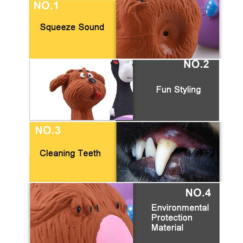 Игрушки для чистки зубов животных, устойчивые к укусам, со звуком и скрипом, резиновые, вокальные, жевательные, латексные, для собак