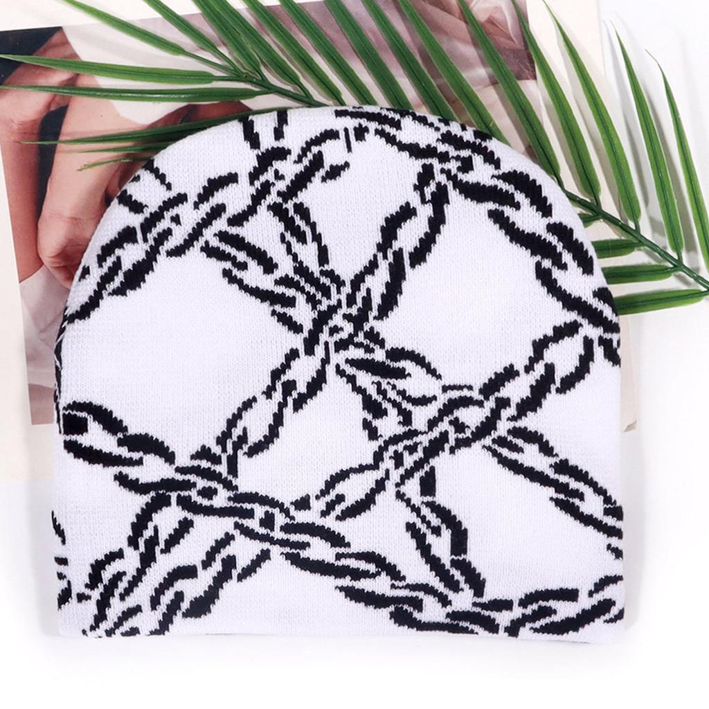 Acrylic Style Street Knit Hat For Men And Women With Letter Chain Embellishments