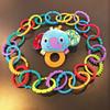 10PCS Smooth Surface Rainbow Hanging Ring Rainbow Color Handheld Grasp  Babies And Toddlers Stroller