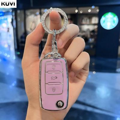 Чехол для автомобильного ключа из ТПУ для Volkswagen VW Polo Golf Passat Tiguan Beetle Caddy T5 Up Eos Skoda Octavia Seat Leon Altea
