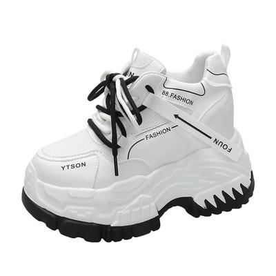 Мода 2024 года, новые весенние женские кроссовки на толстой подошве из дышащей сетки, повседневная обувь на танкетке 10 см, туфли на платформе, женские спортивные осенние туфли для папы