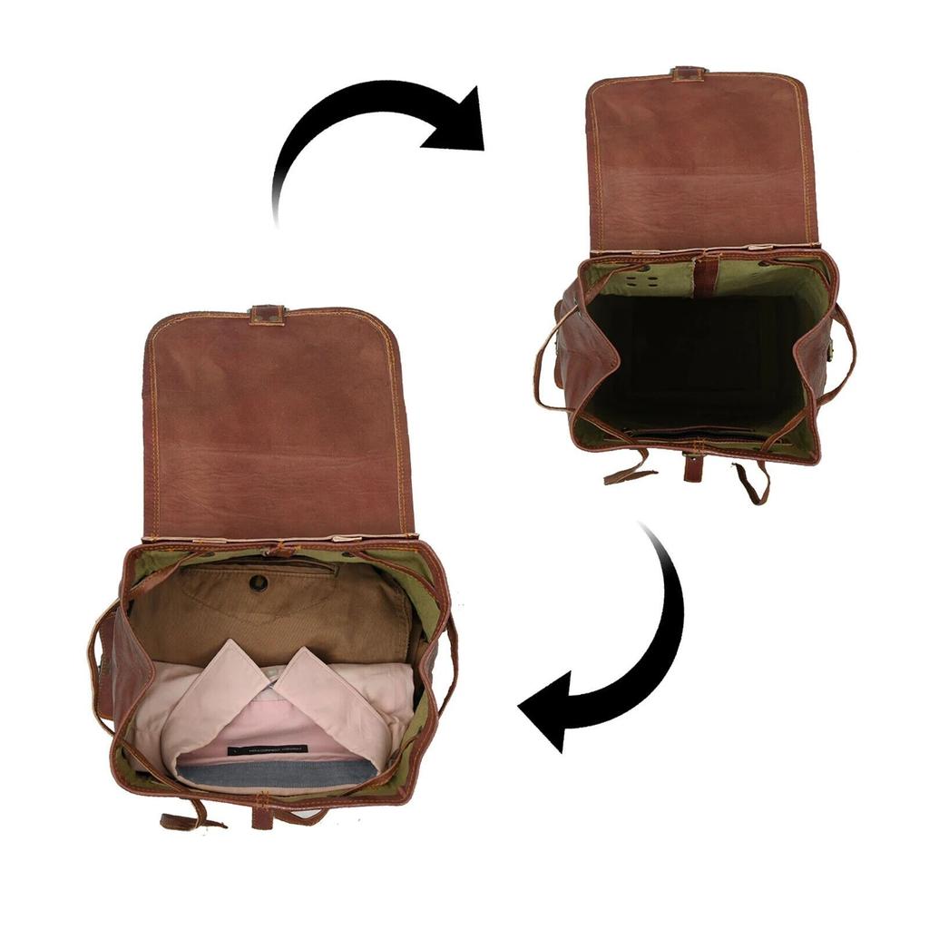 Handmade Leather Backpack Laptop Rucksack Men Women Vintage Brown Travelling Bag