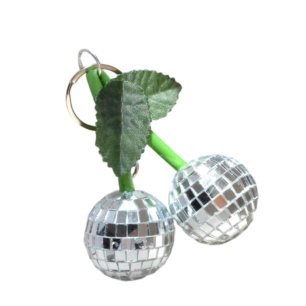 Блестящий зеркальный кулон-брелок в виде диско-вишни, шарм для сумки, глянцевый ретро-аксессуар для ключей, украшение для кошелька