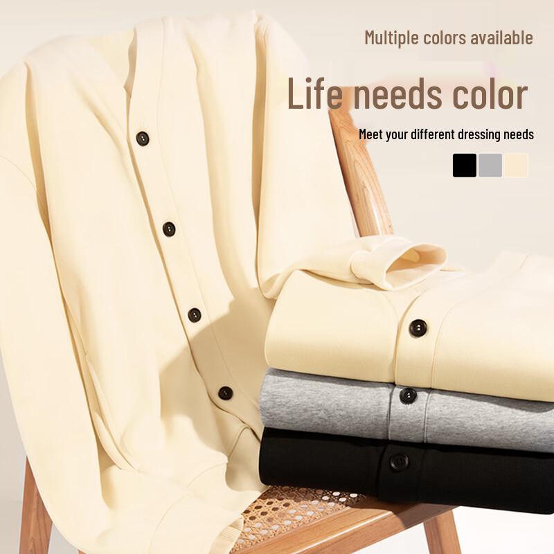 MINISO Мужской зимний кардиган-худи с V-образным вырезом и флисовой подкладкой