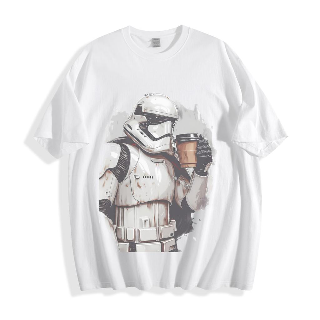 CoffeeLoving Stormtrooper Star Wars TShirt Quirky Galactic Soldier Unisex Te