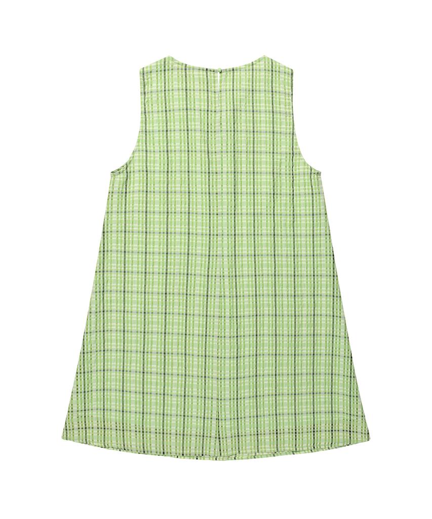 Ames Worldwide Check Layered Dress Green