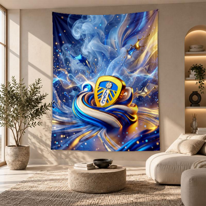 Decorative Tapestry,Leeds United Football Printed Wall Art, Lightweight Wall Hanging For Bedroom Background