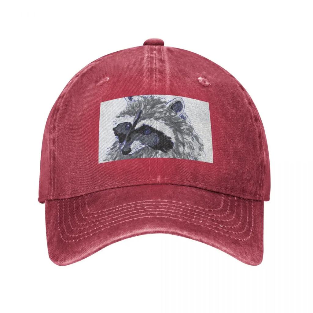 Sketch of a raccoon Baseball Cap Bobble Hat Unisexs big size hat Golf Cap hiking hat FeUnisex Unisexs