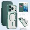 Прозрачный чехол-книжка из кожи с магнитом для 17 Promax Air 17e 16e 16 Pro Max 15 14 Plus 13 12 PM для Magsafe Чехол для телефона