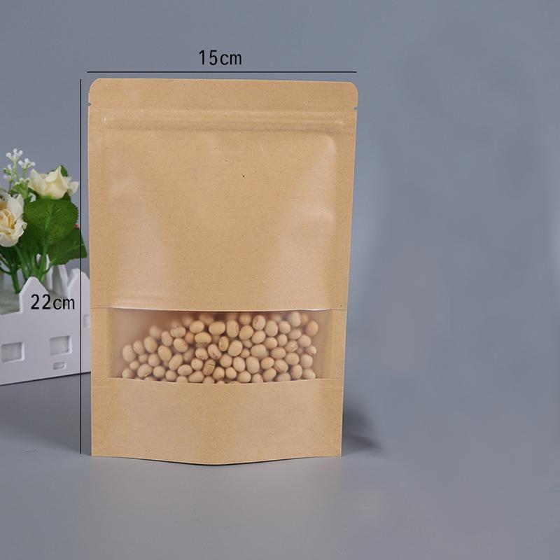 Кухонная пищевая бумага Крафт-мешок Мешки для хранения с окошком Самозапечатывающаяся упаковка