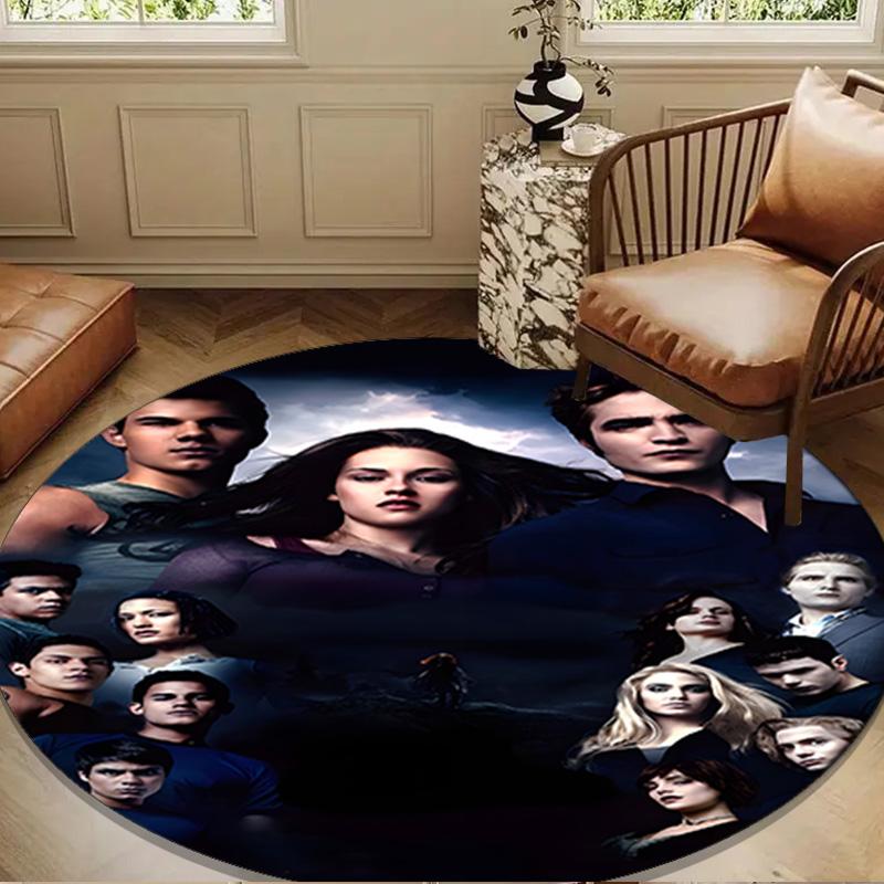 vampire Saga Romance Round Rug for Livingroom,Bedroom, Palyroom, Chair Rug, Area rug, Circle Carpet, Large Size Fan Christmas gift