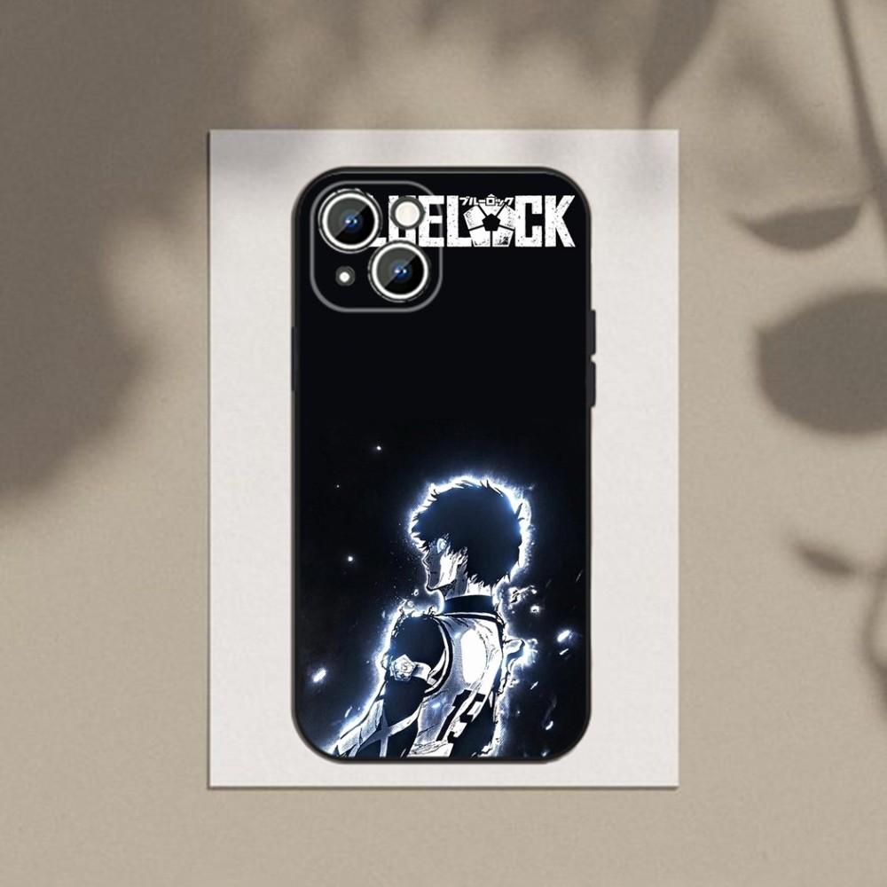 Аниме B-Blue L-Lock Чехол для телефона для Apple iPhone 15,14,13,12,11,XS,XR,X,8,7,Pro,Max,Plus,mini Силиконовый Черный Чехол