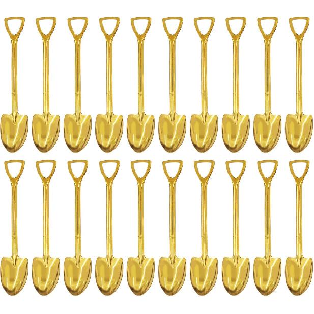 pson 20Pcs 6 Inch Shovel Shape Demitasse Stainless Steel Coffee Spoon for Dessert, Tea, Ice Cream, Appetizers, Party Supplies(Style1, Gold)