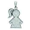 [L3929] - Silver Pendant 'Girl' Silver White (rhodium-plated) - 23x12 Mm