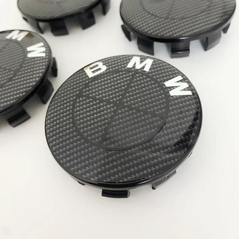 45/74/82mm Hood/Trunk Emblems + 68mm Wheel Hub Covers - Compatible with BMW 3/4/5 Series & X5/X6 (F Series) - Black/White