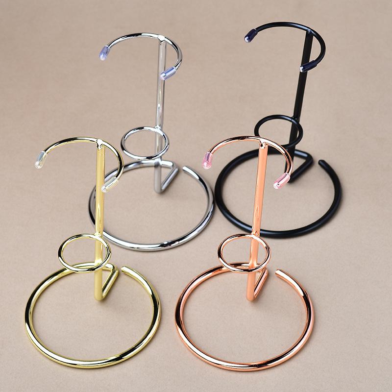 Hexagonal Crystal Scepter Display Stand with Iron Art Design