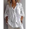 BITCED Женская Модная Повседневная Блузка-Рубашка с Длинным Рукавом и Воротником-Поло