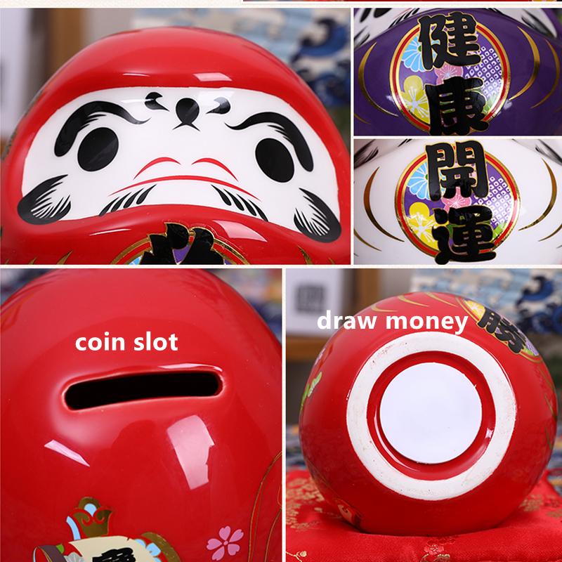 4,5 дюйма Манеки Неко Дарума Украшение Керамическая Статуэтка Кошки Фортуны Домашний Декоративный Подарок Фэн-шуй Копилка