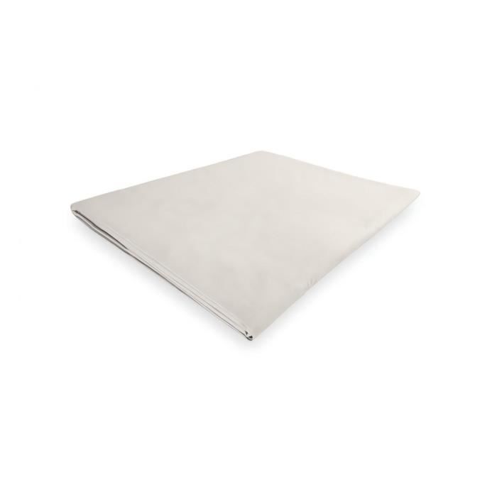 Drap plat en polycoton 180x290 cm PERCALE lin, par Soleil d'ocre