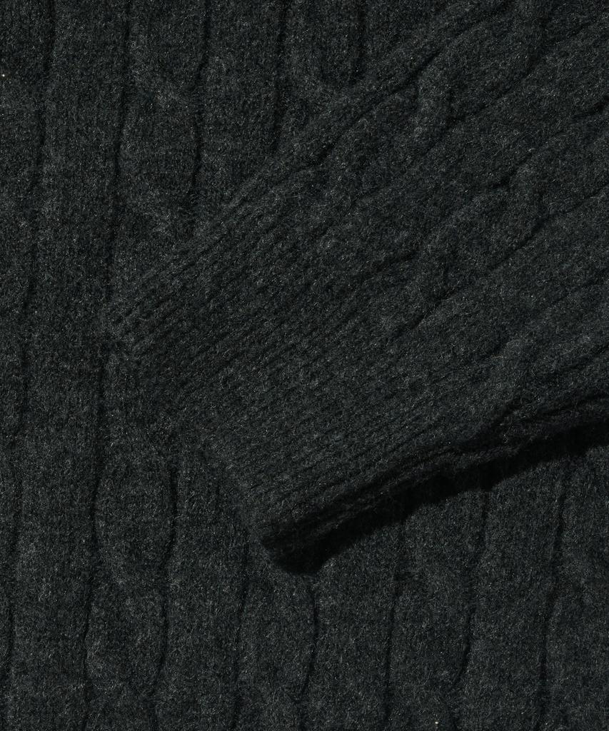 OTHERFITS Oversized Henley Neck Cable Knit (Black)