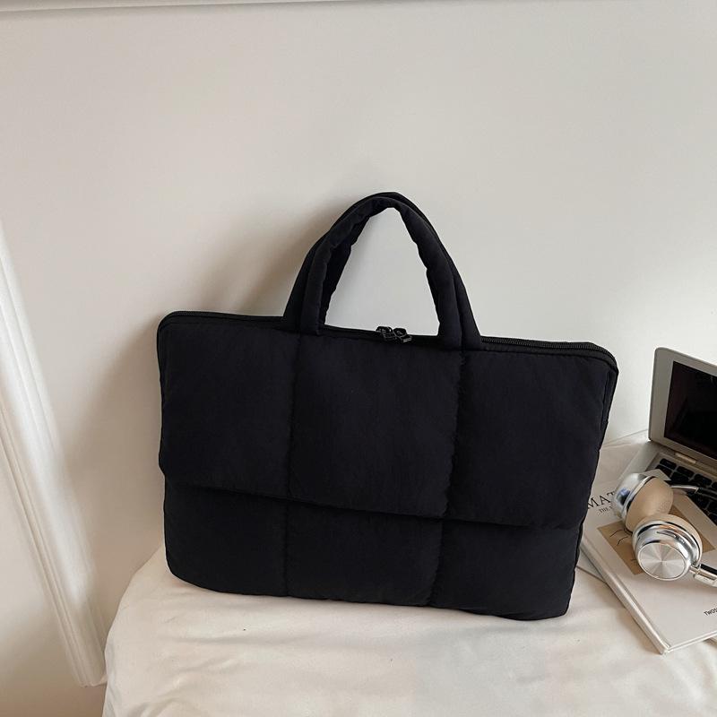 Корейская версия хлопковой сумки для ноутбука большой вместимости, простой повседневной стеганой сумки для одежды, модная трендовая сумка-тоут для работы