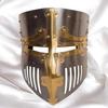 Medieval Knight Templar Knight Helmet with Brass Detailing Medieval Great for Cosplay, LARP, Reenactment SCA Battle Helmet