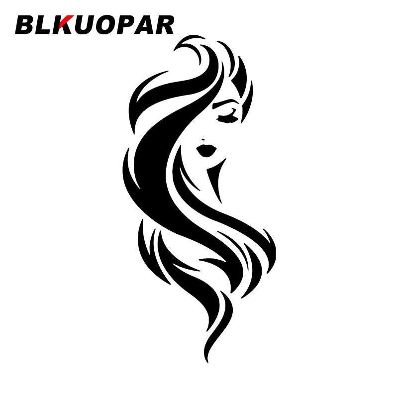 BLKUOPAR Beautiful Girl Long Hair Pattern Car Stickers Waterproof Personality Decal Funny Air Conditioner ATV Vinyl Car Wrap