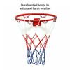 Steel Boys Girls Basketball Hoop Portable Weatherproof Rim Indoor Outdoor Kindergarten Wall-mounted Net with 8 Mounting Screws