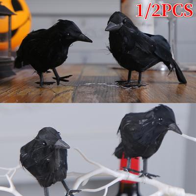 Хэллоуин Вороны Настольные фигурки Реалистичные DIY Птицы Поделки Многофункциональные Праздничная атмосфера Реалистичные Тематические украшения для вечеринки