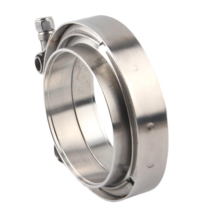 Broyear NEW 2" 2.5" 3" 3.5" 51mm 57mm 63mm 76mm Self Aligning Male/Female V-Band Vband Clamp CNC Stainless Steel Flange Kit