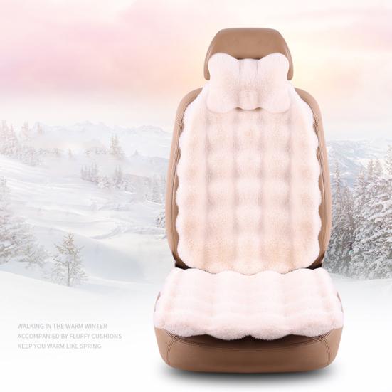 Утолщенные плюшевые подушки для автомобильных сидений, мягкие, пушистые, теплые, нескользящие чехлы для передних и задних сидений