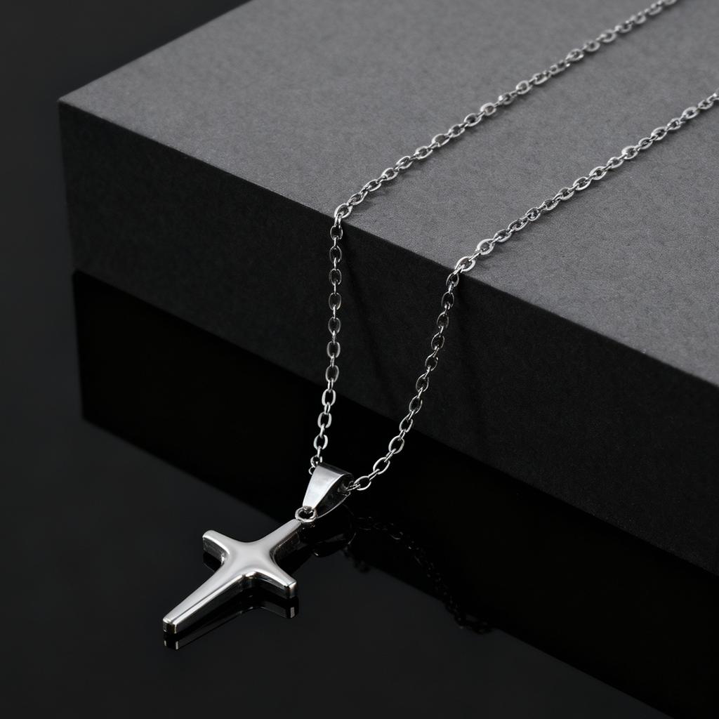 Simple Trendy Star Pendant Necklace, Silver Color Stainless Steel Choker for Men Fashion Party Punk Jewelry Accessories