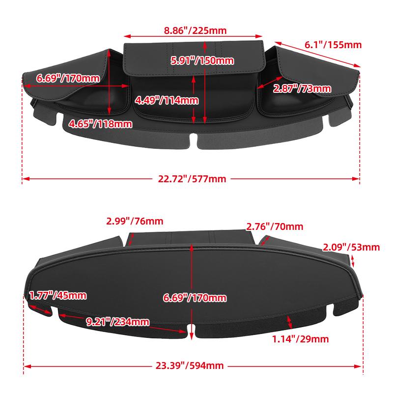 Сумка на мотоцикл с 3 карманами, карман на ветровое стекло Batwing для Harley Touring Electra Street Tri Glide FLHX FLHTP FLHTCU 2014-ВЫПУСК