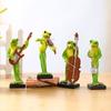 Musical Instrument Frog Figurine Cello Violin Saxophone Bass Frog Statue Resin Sculpture Indoor Outdoor Garden Desktop Decoration Ornament