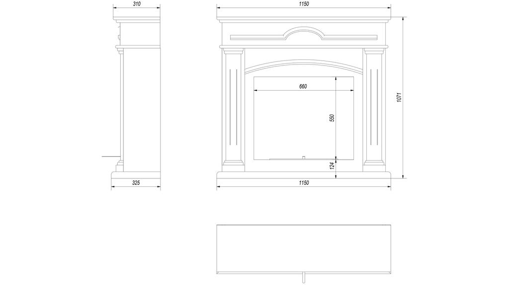 Портальный биоэтаноловый камин DECEMBER TÜV комплект