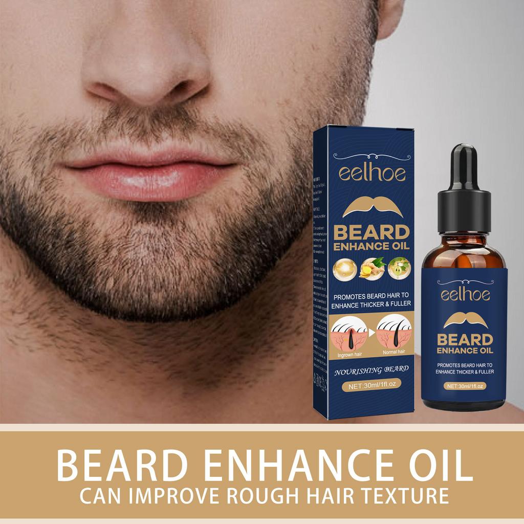 EELHOE 30ml Beard Care Oil Beard Frizz Dryness Relief Serum Beard Fast Growth Nutritional Solution Men Grooming Tools