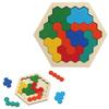 Educational Educational Wooden Hexagon 9 Pieces Ages 3 and Large Early Childhood Educational Wooden Puzzle Molded Shaped Early Fingertip Christmas