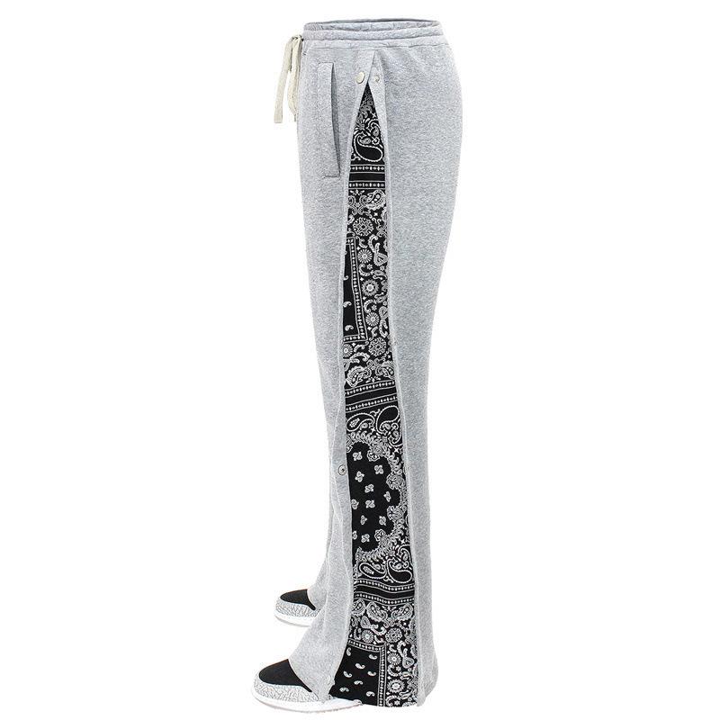 Mens American Hip Hop High Street Loose Paisley Straight Leg Casual Sweatpants