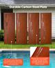 Metal Privacy Screen, 50 x 160 cm Freestanding Modern Privacy Fence, Garden Divider Panel with Extended Ground Stakes & Carbon Steel Plate,