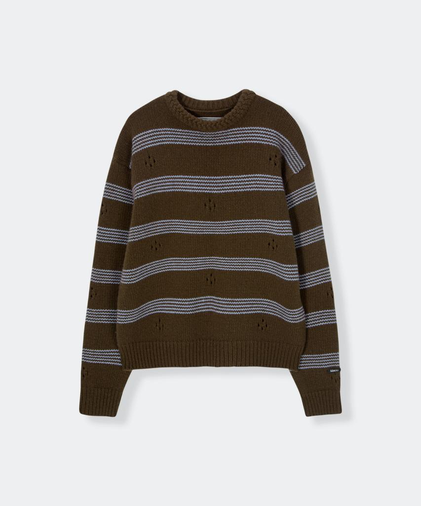 KINETO Breeze Stripe Wool Sweater_Brown