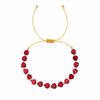 Go2boho Beaded Bracelet with Blue Heart Beads and 18K Gold Plated Ball Spacers, Adjustable Trendy Gift Jewelry