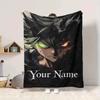 Custom 1Pc Custom Anime Character Fleece Flannel Blanket Soft Warm Cozy Office Throw For Bedroom Couch Travel Birthday Xmas Gift
