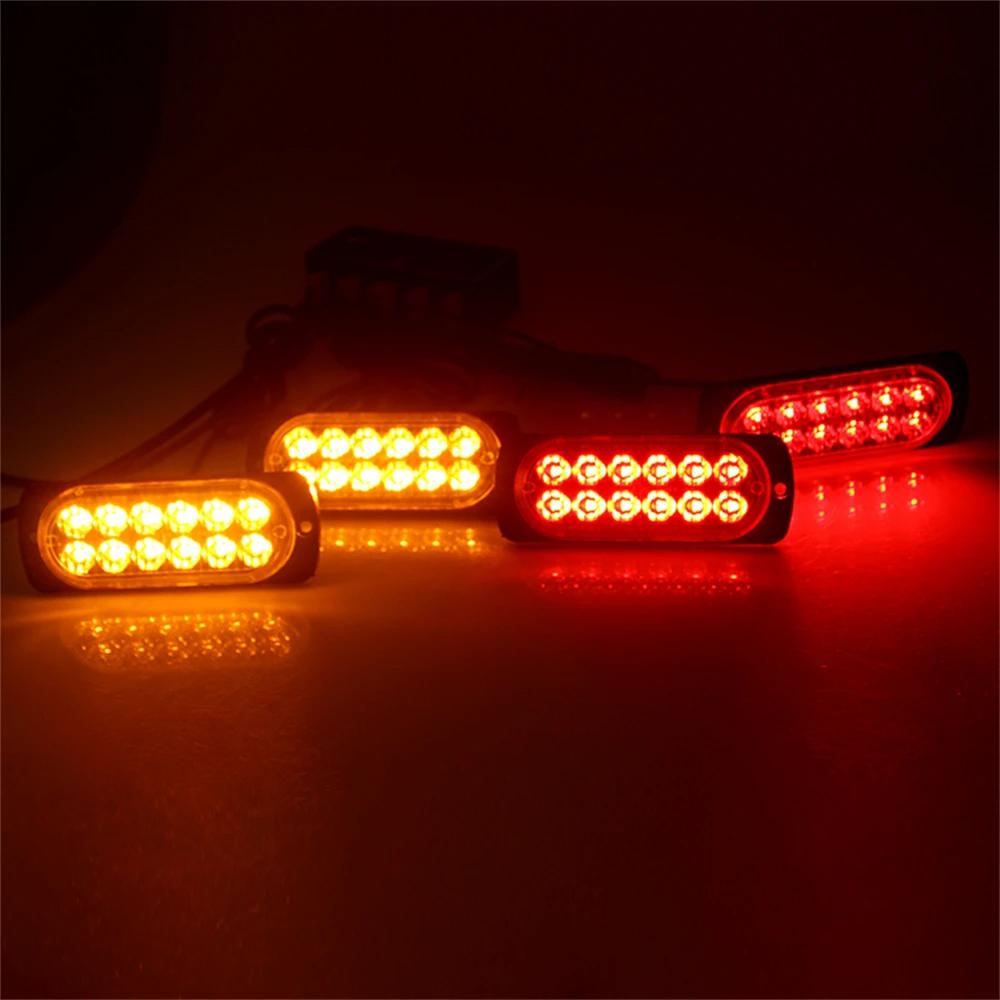 4 in 1 LED Grill Side Marker Strobe Lights Kit Emergency Car Truck Warning Beacon Lights Lamps 12V Flashing LED Police Light