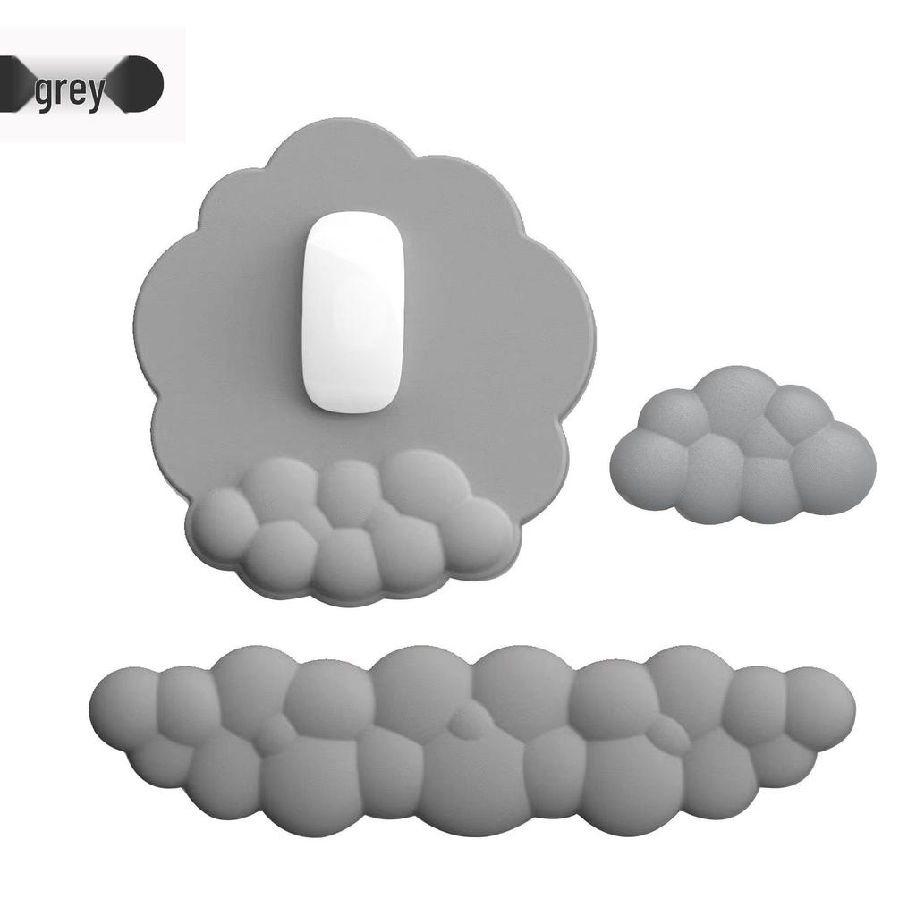 Кожаный коврик для мыши Cloud и подставка для запястий из пены с эффектом памяти - Нескользящая силиконовая поддержка для клавиатуры