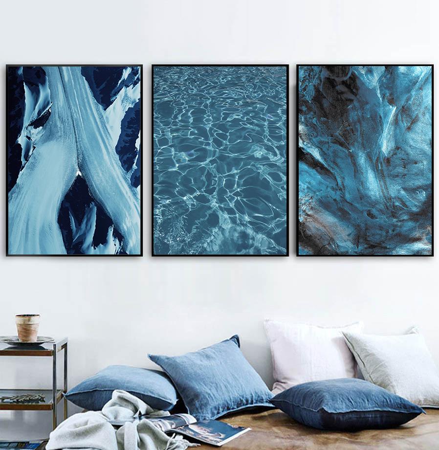 Настенные картины, декор комнаты, синяя цитата, настенное искусство, скандинавское украшение дома, современные картины для гостиной, без рамки