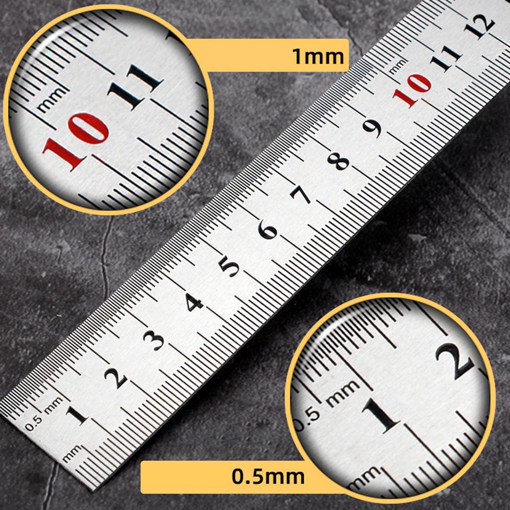Stainless Steel Ruler Metal Measuring and Cutting Ruler Office Ruler Metal Ruler Office Learning Drawing Measuring Tool