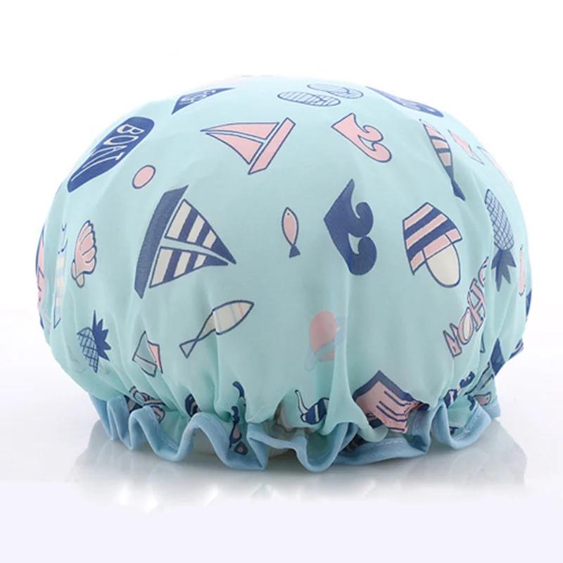 Women Hair Cap Hat Supplies Bathroom Double Layer Shower Waterproof Thick Cover Accessories